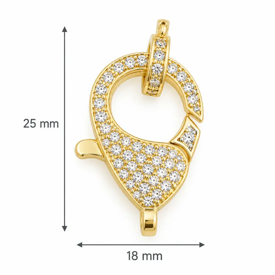 Gold Filled CZ Lobster Clasp, Pave Rhinestone Trigger Clasp, Jewelry Connector for Bracelets and Necklaces, DIY Jewelry Supply, CL461 - Image 7