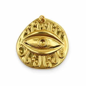Gold Filled Evil Eye Charm, Round Protective Amulet Pendant, Nazar Talisman, Spiritual Jewelry Making Supply for Necklace Bracelet, CP1622