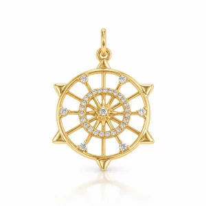 Gold Filled Sunburst Medal Charm, Sun Medallion Pendant, Celestial North Star Coin Charms, Wholesale Jewelry Crafting Making Supply, CP1633