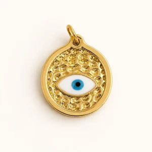 Gold Filled Evil Eye Charm, Evil Eye Pendant, Nazar Charm, Blue Evil Eye Pendant, Protection Charm, Jewelry Finding, Gift for Her, CP1643