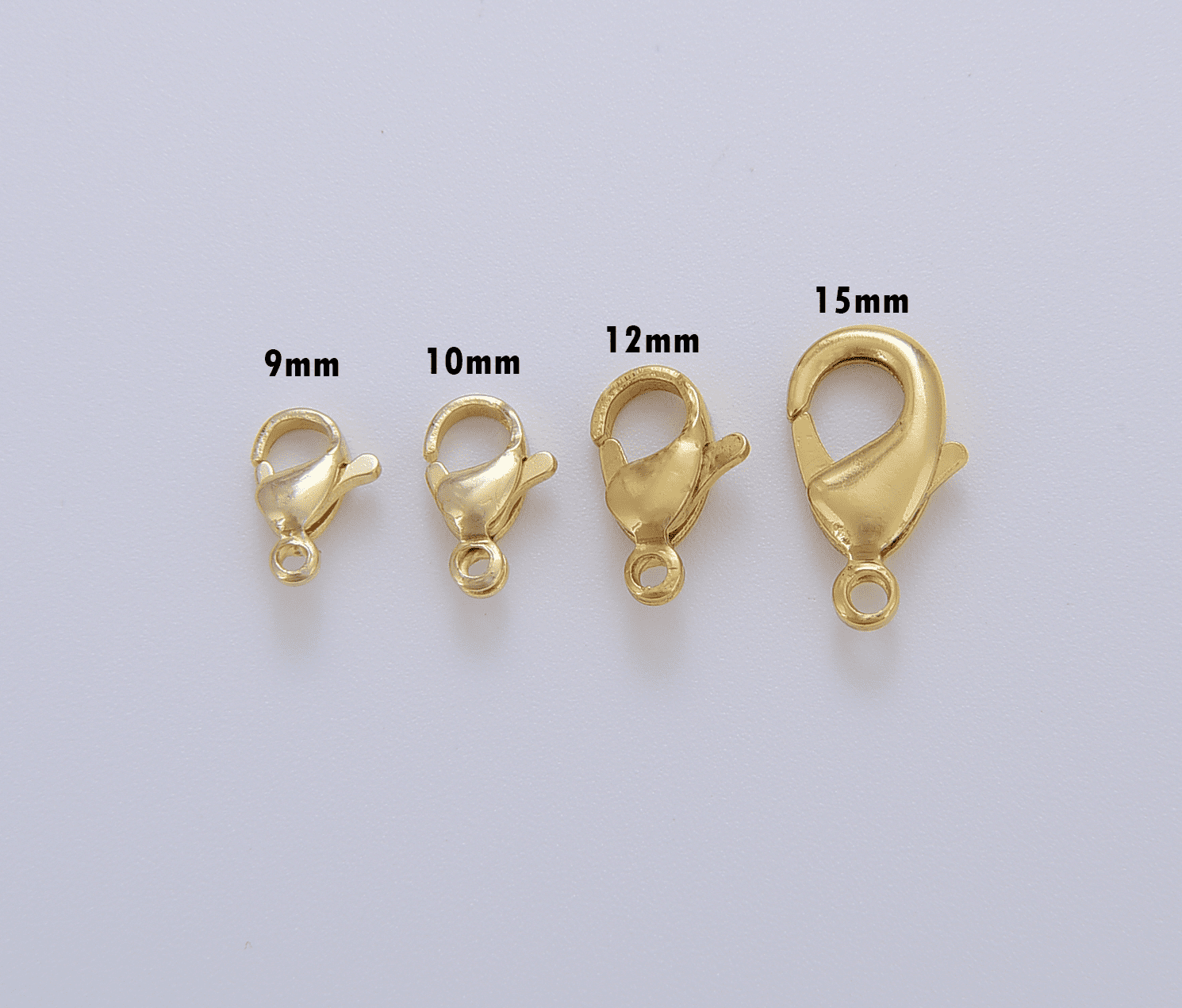Wholesale 12x7mm gold plated brass metal jewelry lobster claw