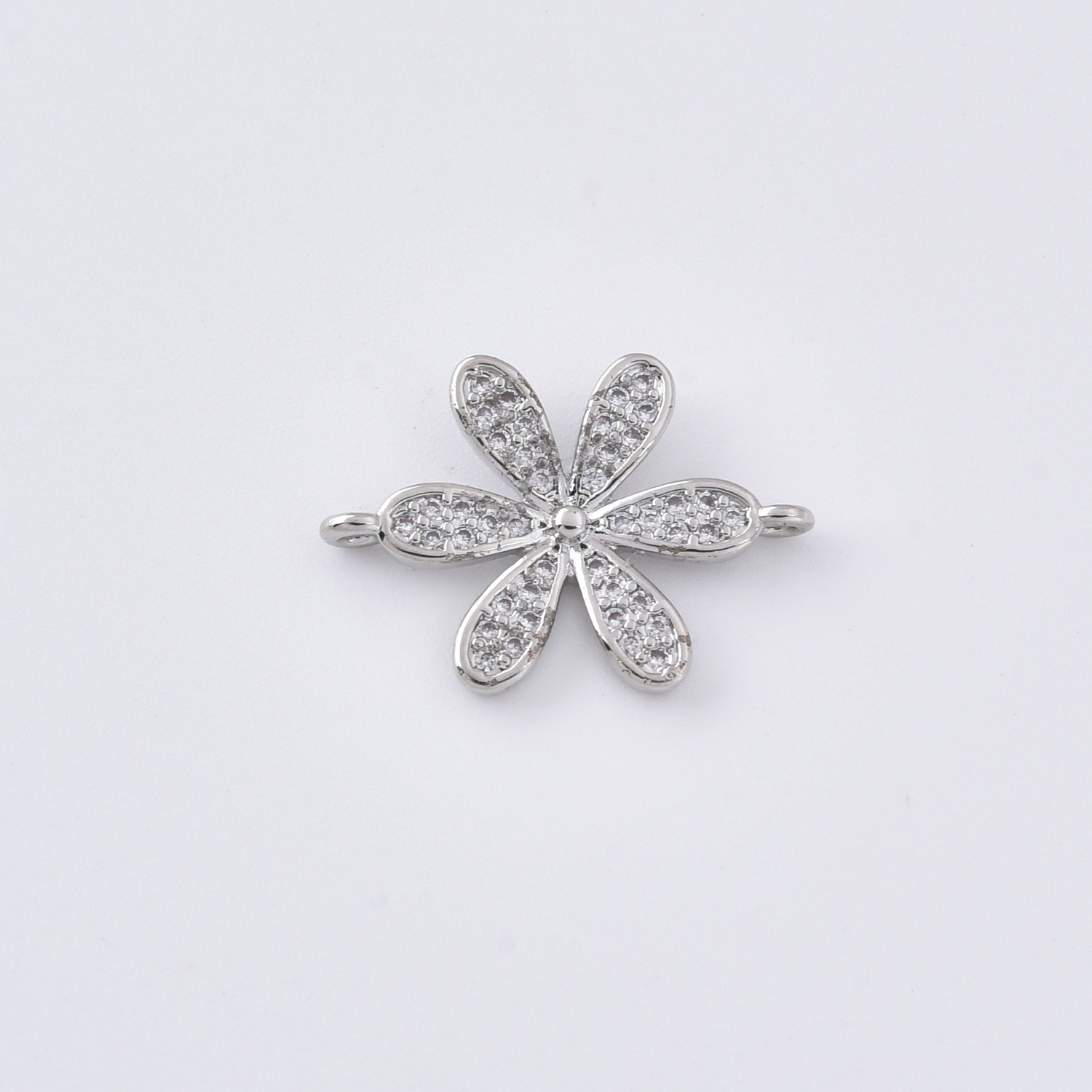 Gold Filled CZ Flower Connector Charm, Sparkly Daisy Floral Pendant for DIY Necklace Bracelet Jewelry Making, Boho Gift for Her, CN366B - Image 4
