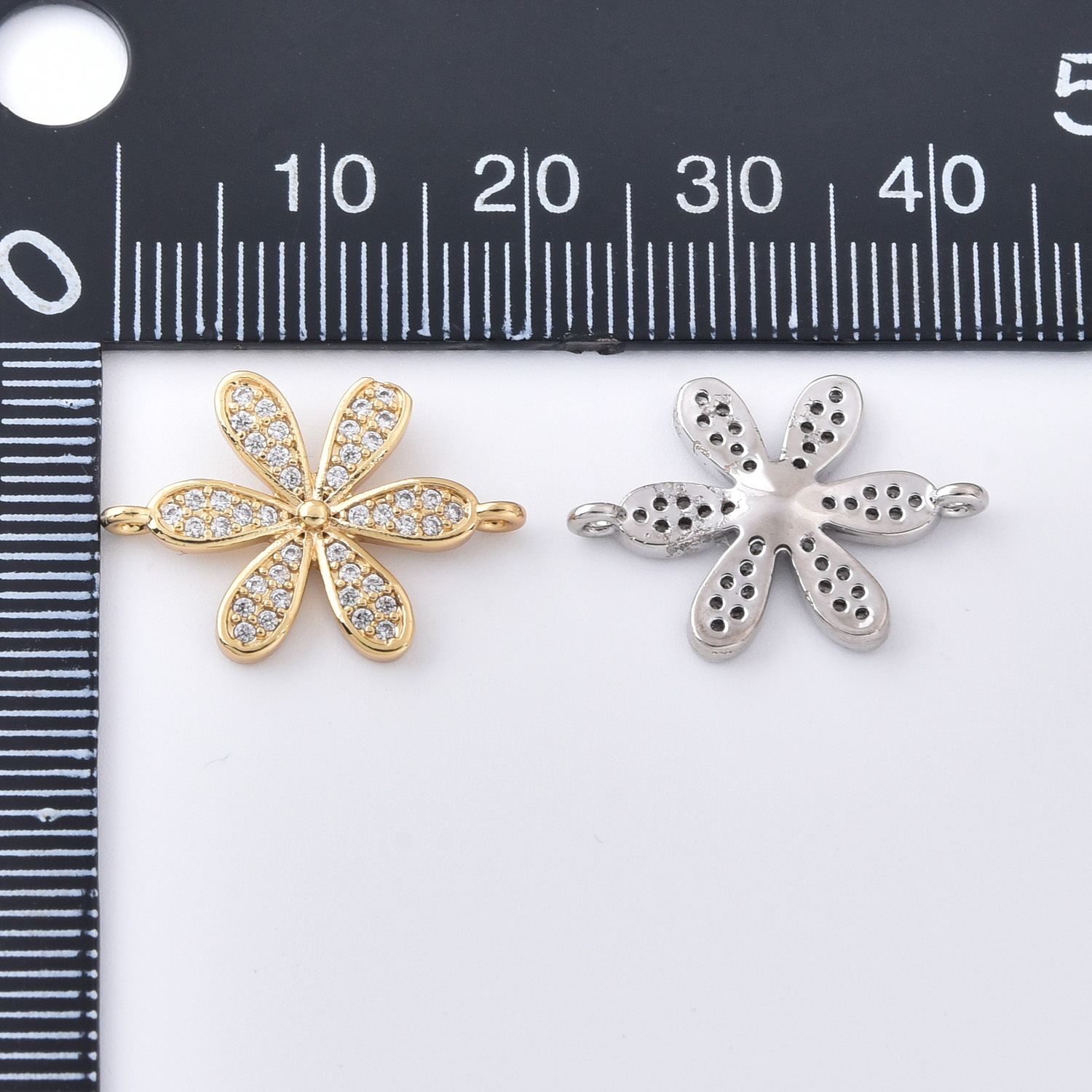 Gold Filled CZ Flower Connector Charm, Sparkly Daisy Floral Pendant for DIY Necklace Bracelet Jewelry Making, Boho Gift for Her, CN366B - Image 5