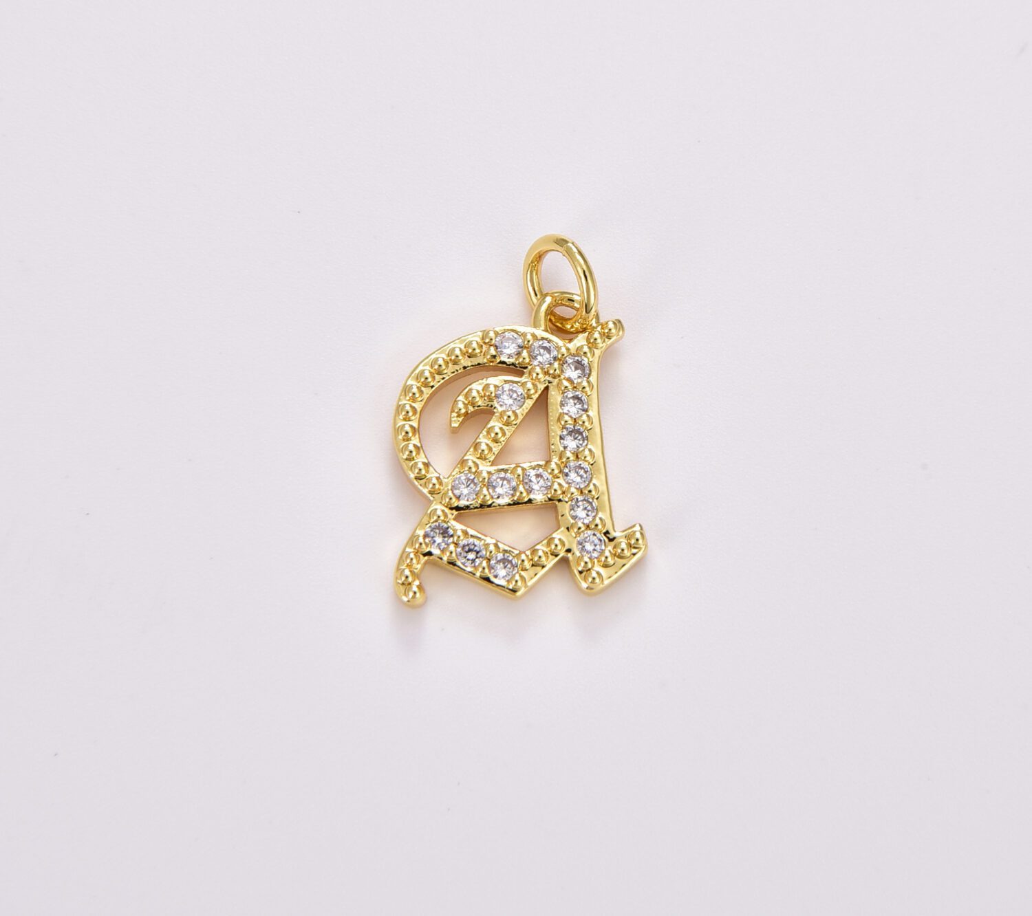 18K Gold Initial Letter Charm, Alphabet Initials Charm, Gold