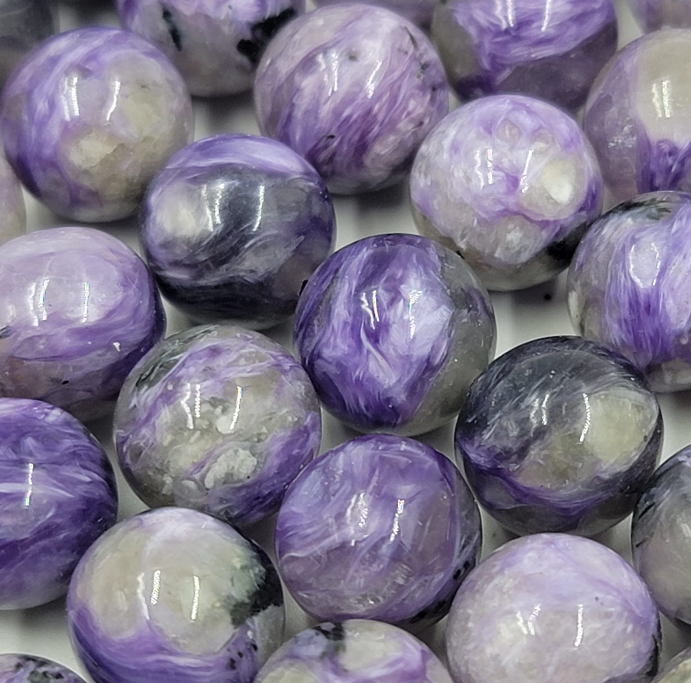 15mm Top Quality Natural Purple Charoite Crystal Round Beads Bracelet AAA 