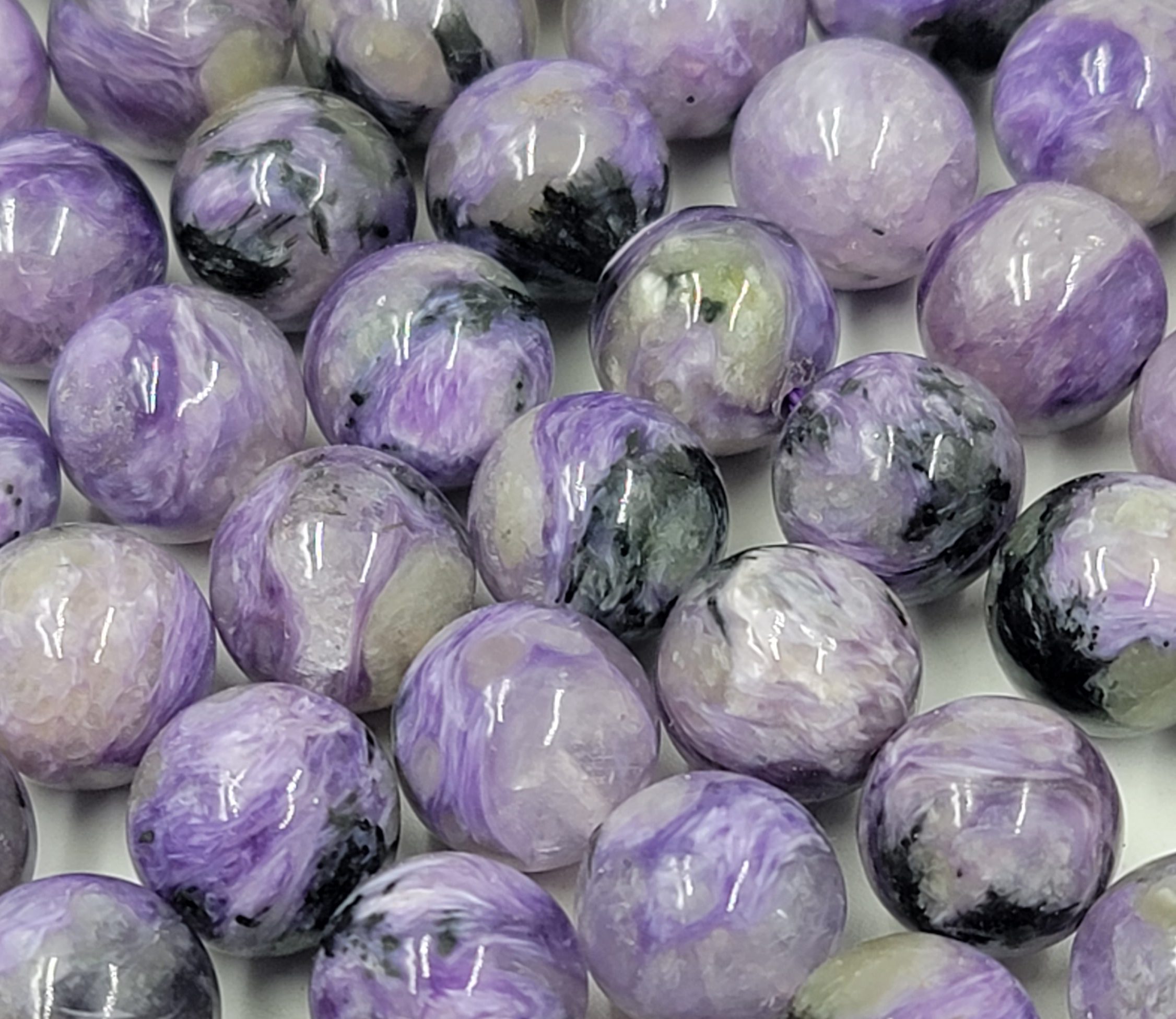 15mm Top Quality Natural Purple Charoite Crystal Round Beads Bracelet AAA 