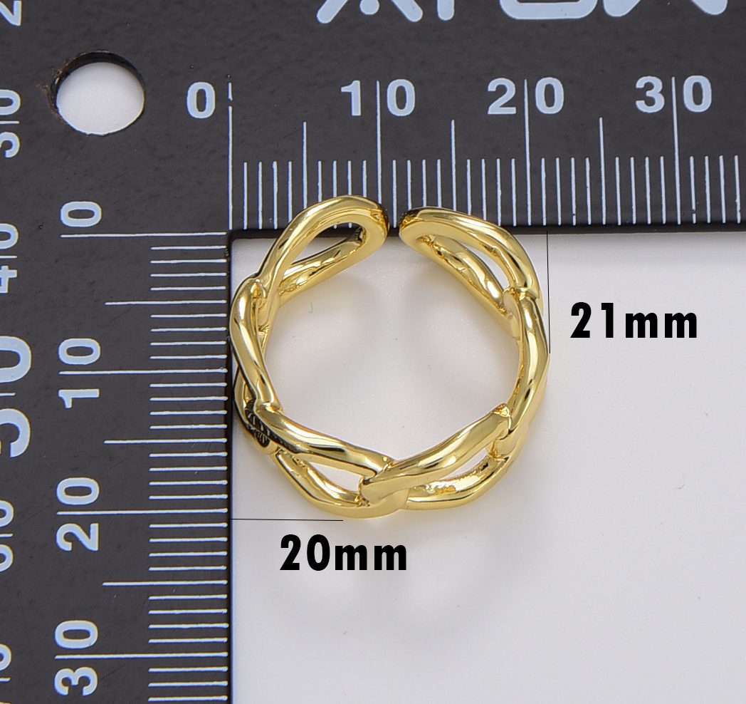 Chain Ring, Gold Chain Ring, Statement Ring, Chunky Ring, Curb