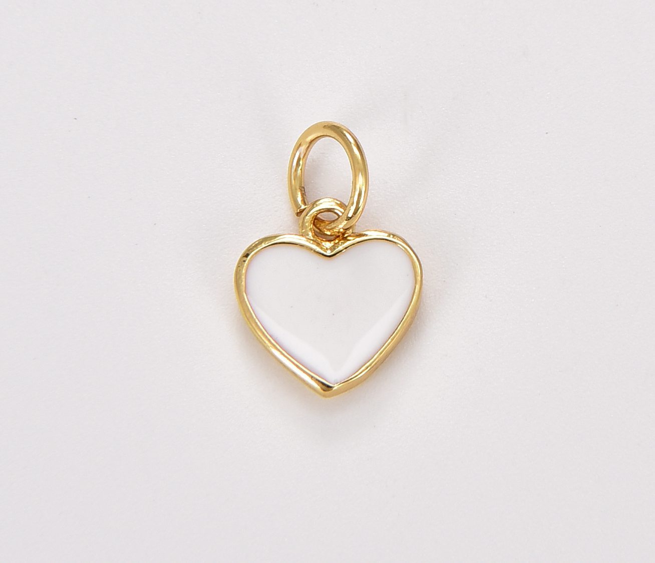 Gold-Filled Enamel Heart Charm Necklace