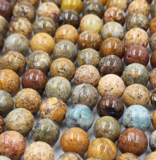 Fossilized Agate Beads Grade AAA Natural Minimalist Smooth Round Gemstone Beads for Do It Yourself Jewelry Making 15.5" Full Strand GRN347 - Image 5