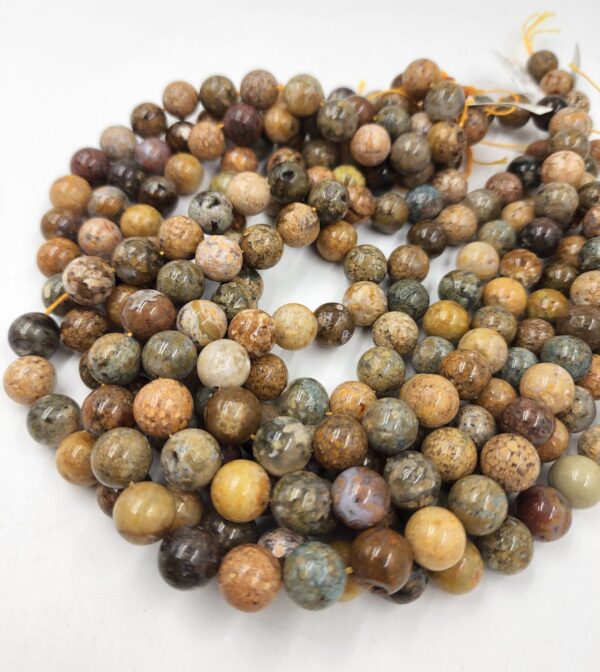 Fossilized Agate Beads Grade AAA Natural Minimalist Smooth Round Gemstone Beads for Do It Yourself Jewelry Making 15.5" Full Strand GRN347