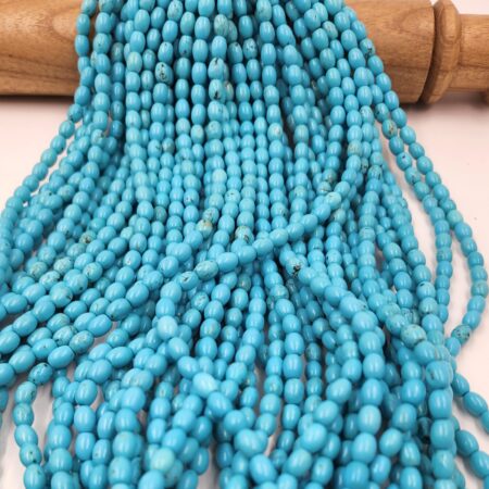 Grade AAA Natural Turquoise Smooth Gemstone, Gorgeous Turquoise Oval Shaped Bead for Do It Yourself Jewelry 15.5" Full Strand, 8x6mm, 12x8mm, TUQ066