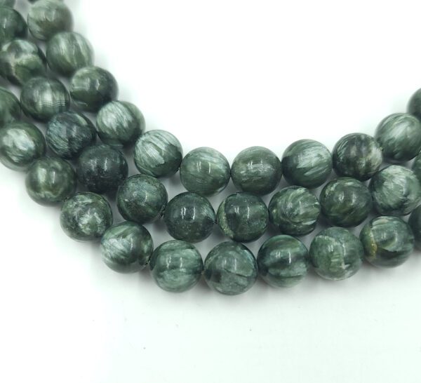 Natural Grade AAA Seraphinite Beads Genuine Gemstone Smooth Round Loose Beads, Seraphinite Necklace, Minimalist Jewelry Making 10mm, PRP758 - Image 2