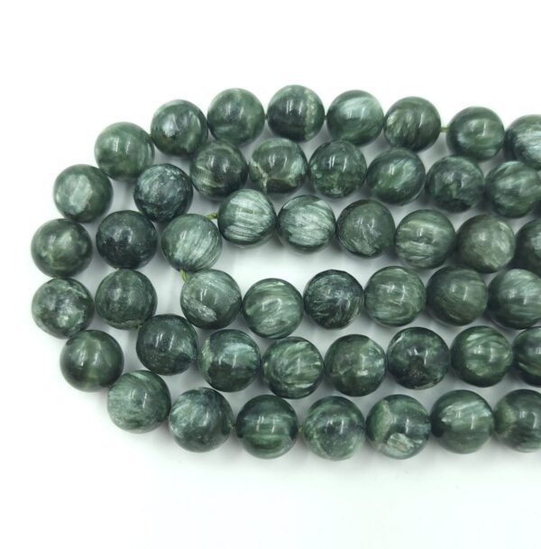 Natural Grade AAA Seraphinite Beads Genuine Gemstone Smooth Round Loose Beads, Seraphinite Necklace, Minimalist Jewelry Making 10mm, PRP758