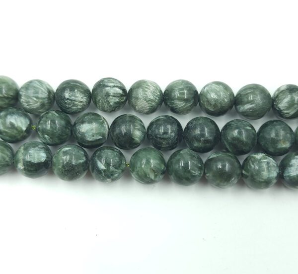 Natural Grade AAA Seraphinite Beads Genuine Gemstone Smooth Round Loose Beads, Seraphinite Necklace, Minimalist Jewelry Making 10mm, PRP758 - Image 3