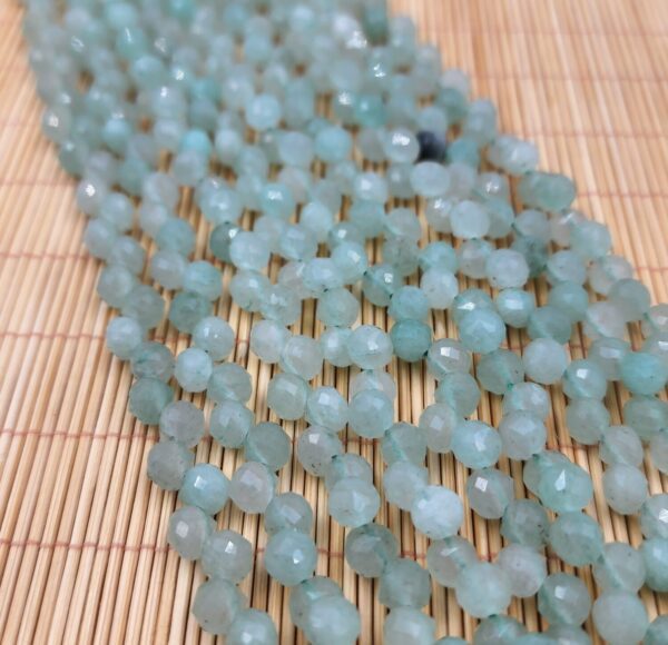 High Quality Green Strawberry Onion Cut, Water Drop Cut (Top Side Drill Hole = 1mm), Strawberry Quartz Faceted Round 6mm, PRP783 - Image 3