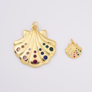 Clam Shell Charm, Gold Filled Sea Shell Pendant for Bracelet Earring Necklace Component, Minimalist Pendant, 19x16mm, 44x40mm, CP1762