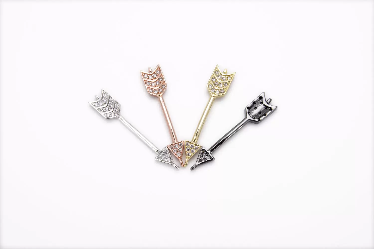 14K Gold Arrow Connector, Arrow Head Charm, Arrow Charm, Arrow Pendant, Arrow Shape, Cupid Arrow, DIY, Jewelry Making, 7X36MM, CN203 - Image 2
