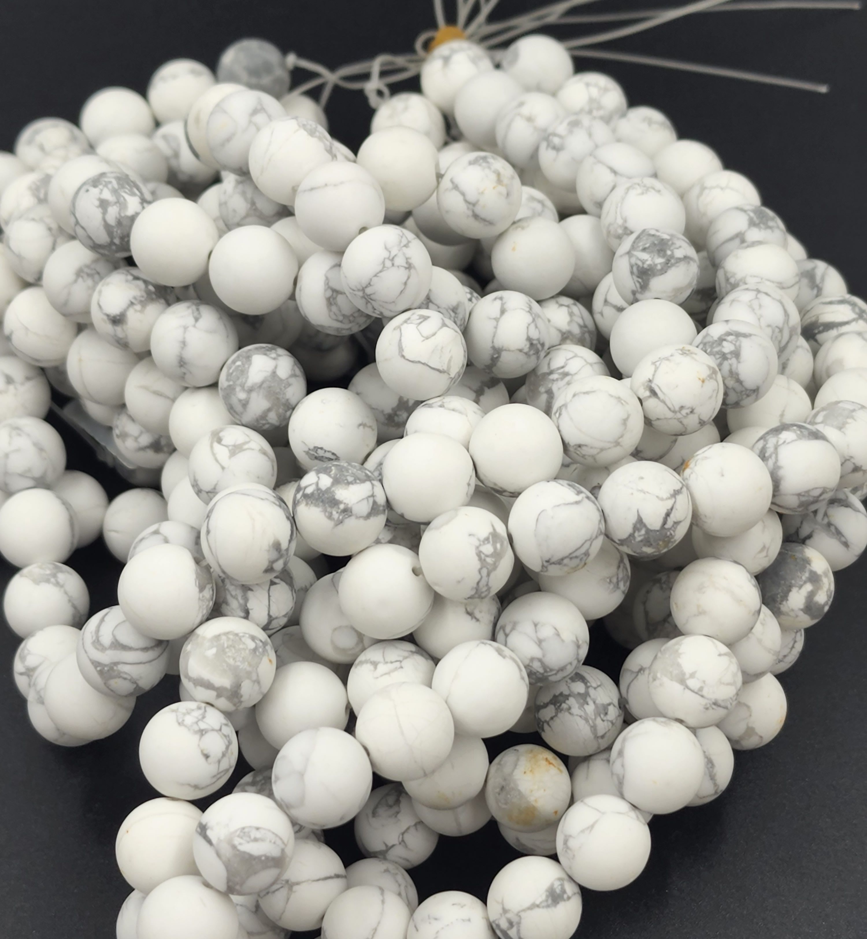 Natural White Howlite Beads Matte White Howlite 4mm 6mm 8mm 10mm 12mm