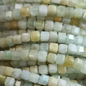 3x3mm Amazonite Cube Beads Micro Faceted Natural High Quality Laser Diamond Cut Gemstone 15.5" PRP810