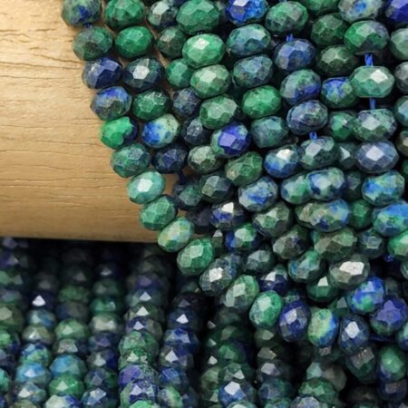Natural AAA Chrysocolla Faceted Gemstone Beads Gorgeous Turquoise Blue Color Chrysocolla Bead Full strand 15.5 6x5mm, PRP811
