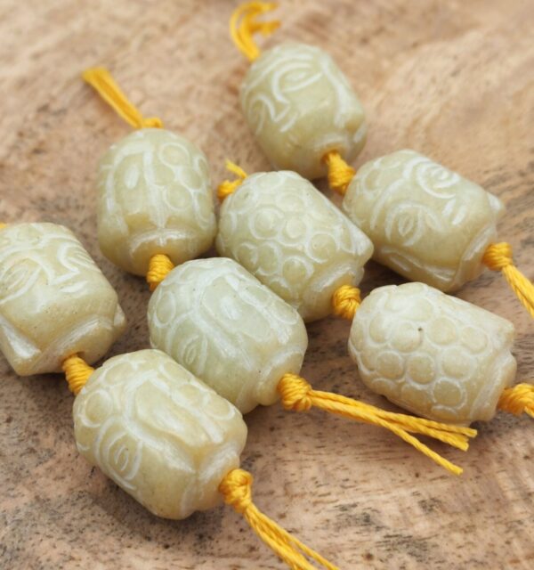 Carved Stone Jade Buddha Beads , Jewelry Making Supply,  Carved Stone Buddha Beads Sold by bead 18x14mm, PRP818