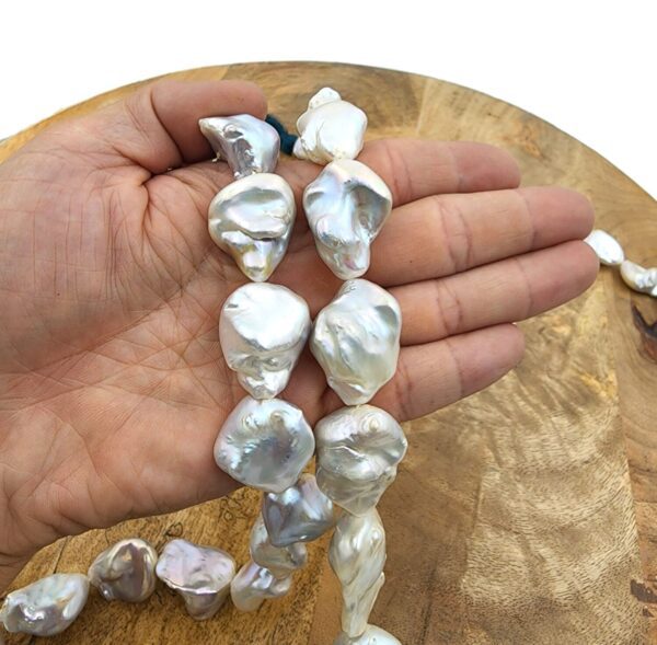 AAA Genuine Natural Freshwater baroque pearl Beads, Big Size Irregular Edison pearl bead Bridesmaid & Wedding Pearls Necklace 22x19mm PRP820 - Image 2