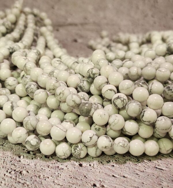 Howlite White Gemstone Beads 6mm 8mm 10mm 12mm, AAA Natural White Howlite Round Gemstone Beads 15.5" Full Strand, GRN363 - Image 3