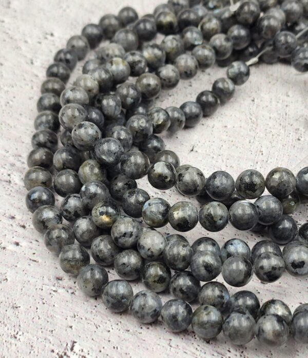 AAA Natural Larvikite 6mm 8mm 10mm Smooth Round Beads Aka Norway Moonstone Black Labradorite 15.5" Strand, GRN366 - Image 3