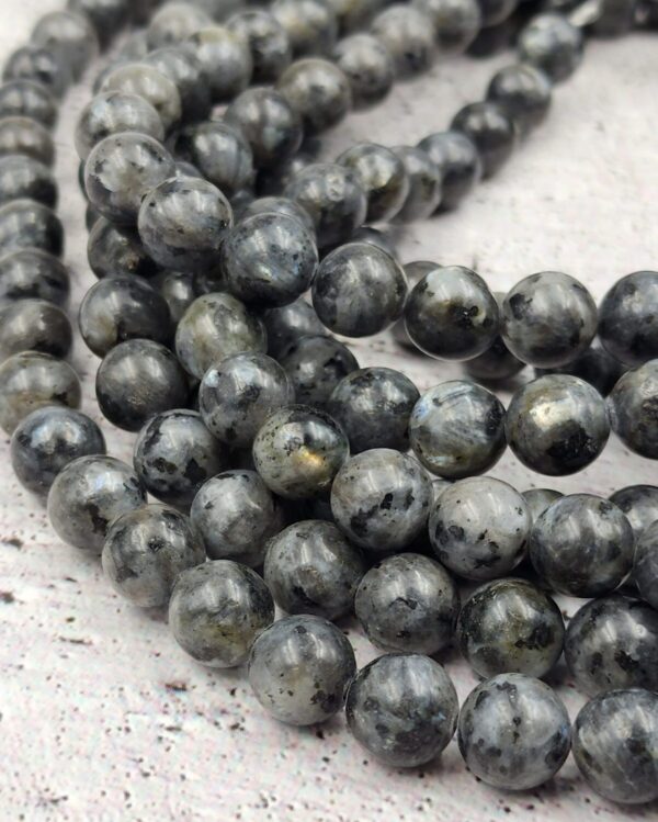 AAA Natural Larvikite 6mm 8mm 10mm Smooth Round Beads Aka Norway Moonstone Black Labradorite 15.5" Strand, GRN366