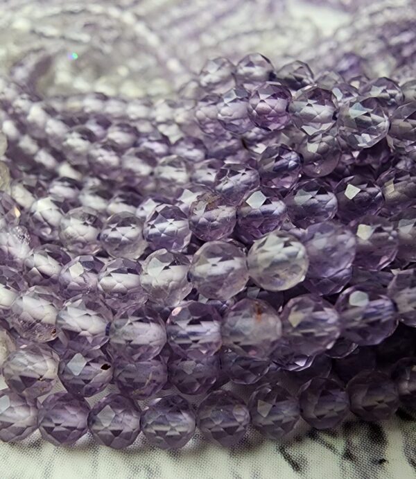 Natural Purple Ghost Quartz Gemstone Beads 3mm Faceted Round Quartz for Jewelry Bracelet Necklace Making 15.5" Full Strand PRP393