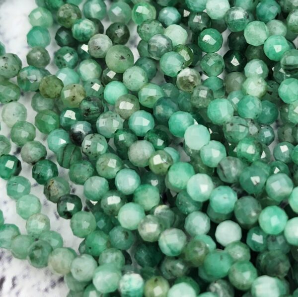 Natural Emerald Faceted Beads 3mm or 2.5mm Genuine Emerald Zambia Beads Faceted Loose Beads Green Gemstone Beads PRP401 - Image 4