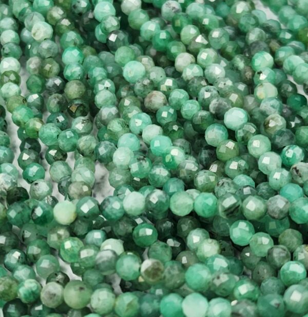 Natural Emerald Faceted Beads 3mm or 2.5mm Genuine Emerald Zambia Beads Faceted Loose Beads Green Gemstone Beads PRP401 - Image 6