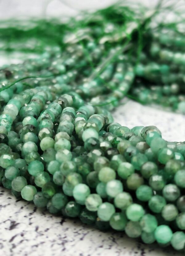 Natural Emerald Faceted Beads 3mm or 2.5mm Genuine Emerald Zambia Beads Faceted Loose Beads Green Gemstone Beads PRP401 - Image 3