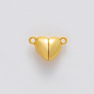 Magnetic Gold Love Heart Separable Magnet Connector Mini Love Gold Filled Bracelet Jewelry Making Couple Bracelet Supply, 12mm, CL542