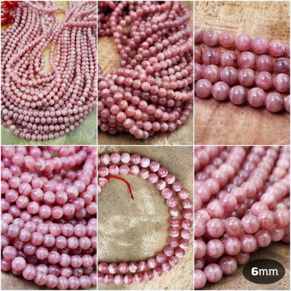 Rhodochrosite Gemstone Grade AAA Smooth Round Loose Beads, Pink Gemstone, Pink Beads 15.5 inch Full Strand 3.5m, 6mm, PRP832 - Image 2