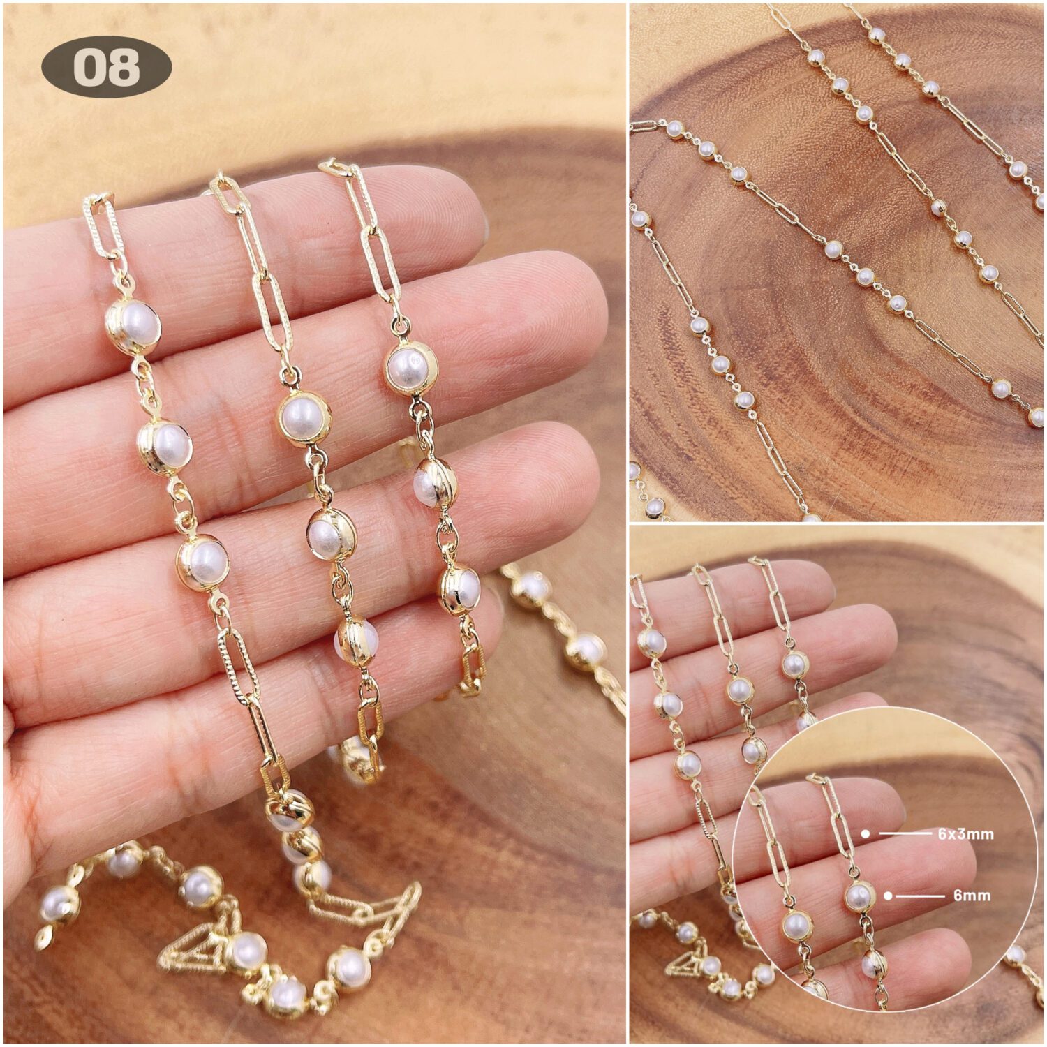 1 Roll Cross Chain Pearl Chain Stainless Steel Chain for Jewelry Making  Permanent Bracelet kit Bead Chain Gold Chain for Jewelry Making Trendy