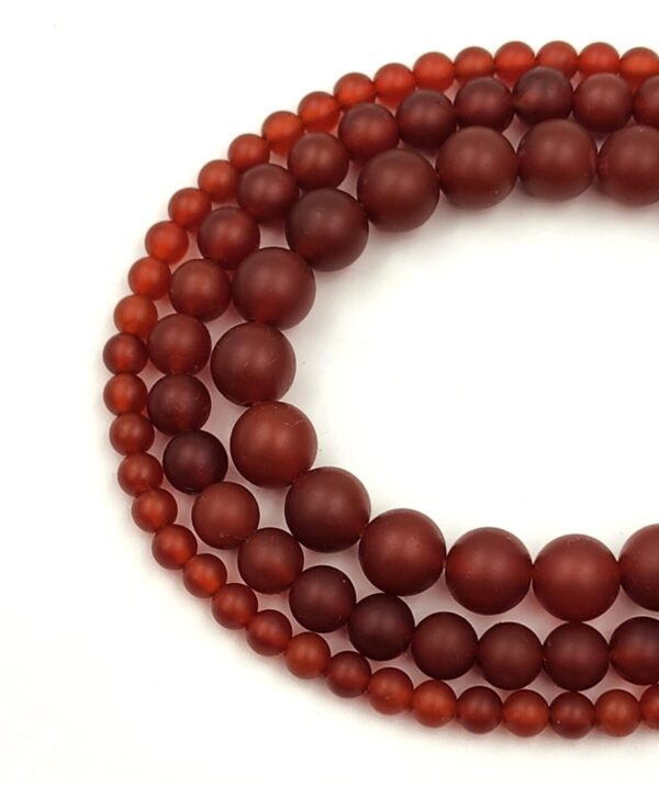 Matte Finished Red Carnelian Agate Beads Grade AAA Genuine Natural Gemstone Round Loose Beads 4MM 6MM 8MM 10MM 12MM Bulk Lot Options, GRN371 - Image 5