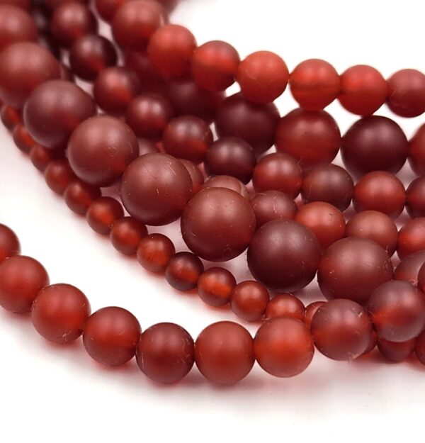 Matte Finished Red Carnelian Agate Beads Grade AAA Genuine Natural Gemstone Round Loose Beads 4MM 6MM 8MM 10MM 12MM Bulk Lot Options, GRN371 - Image 3