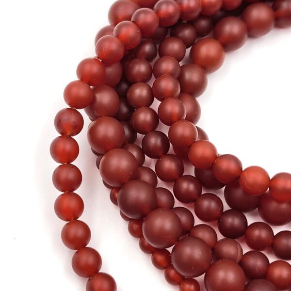 Matte Finished Red Carnelian Agate Beads Grade AAA Genuine Natural Gemstone Round Loose Beads 4MM 6MM 8MM 10MM 12MM Bulk Lot Options, GRN371 - Image 4