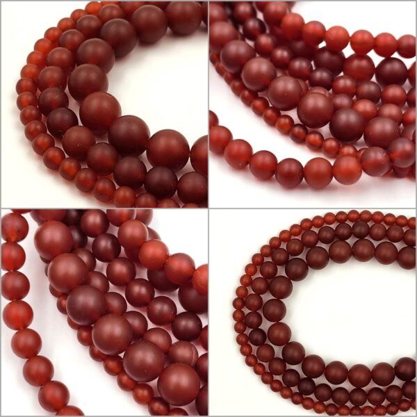 Matte Finished Red Carnelian Agate Beads Grade AAA Genuine Natural Gemstone Round Loose Beads 4MM 6MM 8MM 10MM 12MM Bulk Lot Options, GRN371