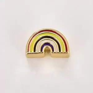 Dainty Colorful Enamel Rainbow Bead, Gold Filled Rainbow Spacer Bead, Rainbow Bead for Necklace Bracelet Charm Component Supply, BD136