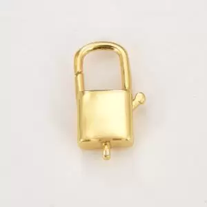 Padlock Spring Clasp, Gold Filled Square Shape Lobster Clasp, Minimalistic Gate Clasp Push Gate Ring Clasp, 18x10mm, CL547