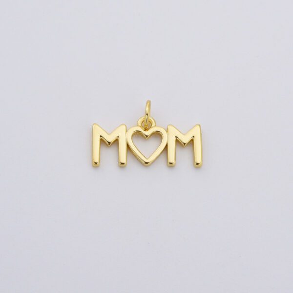 Dainty Mom Charm, Gold Filled Mom Pendant, Mothers Day Gift, Mom Pendant for Bracelet Necklace Component DIY Jewelry Making Supply, CP1848 - Image 4