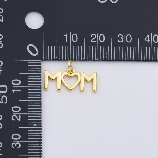 Dainty Mom Charm, Gold Filled Mom Pendant, Mothers Day Gift, Mom Pendant for Bracelet Necklace Component DIY Jewelry Making Supply, CP1848 - Image 6