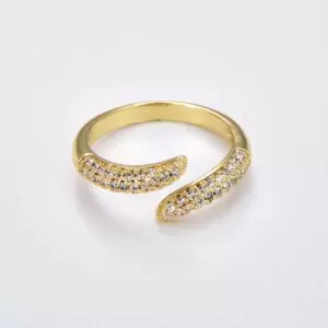 Dainty Open CZ Ring, Gold Filled Minimalist CZ Ring, Statement Ring, Stackable Open Claw Micro Pave Diamond Ring, Bridesmaids Gift, RG179
