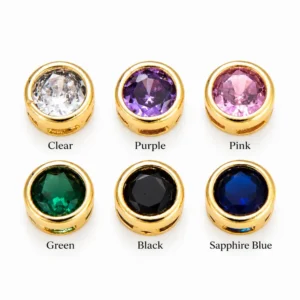 Gold Filled CZ Spacer Bead, Round Colored CZ Bead in Clear Purple Pink Green Black Sapphire Blue, Large Hole Bead for Jewelry Making, BD140