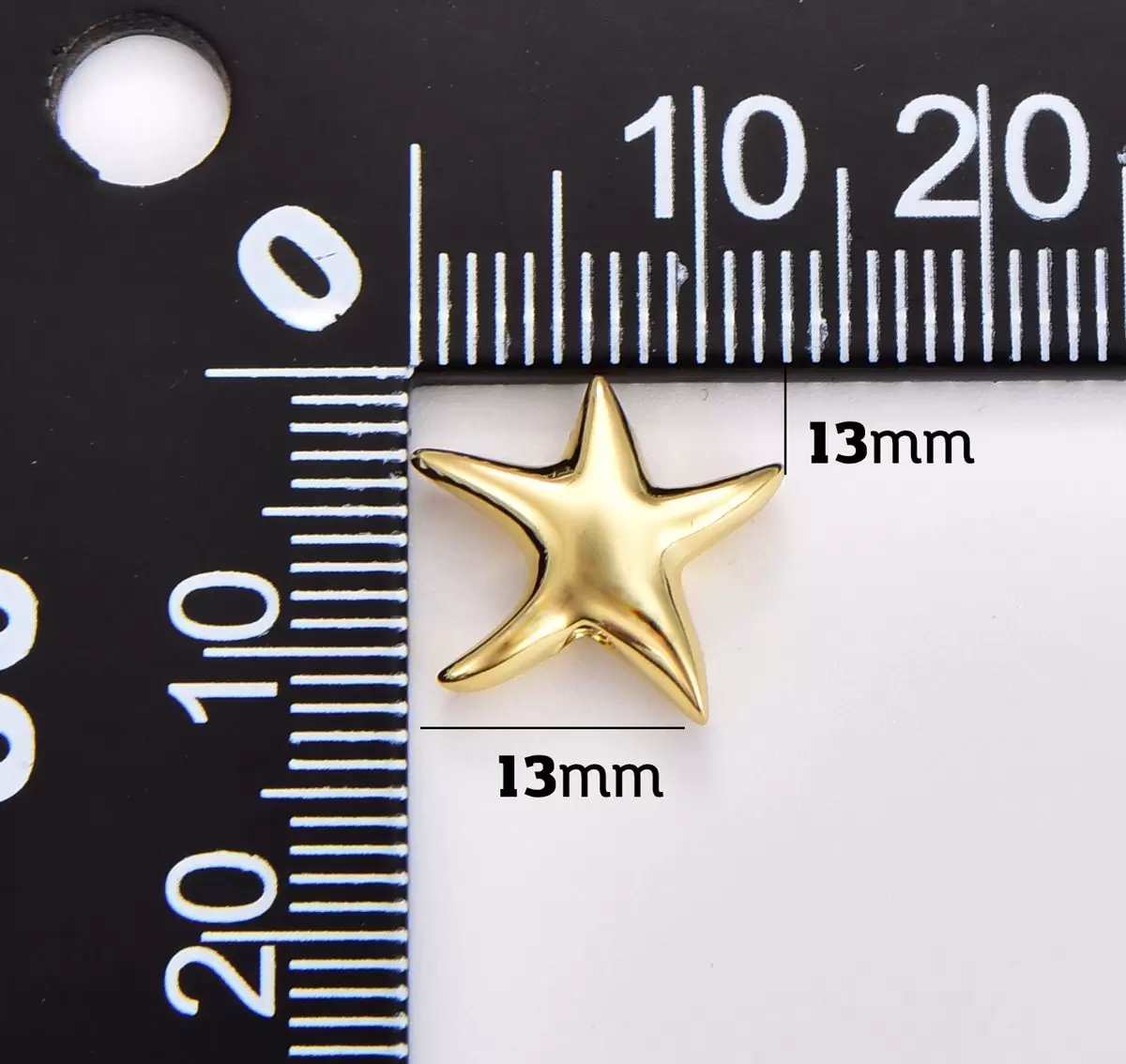 Dainty Star Spacer Beads, Gold Filled Star Bead, Big Hole Star Spacer for Bracelet Necklace Supply High Quality Beads, 13x13mm BD143 - Image 2