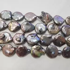Natural Freshwater Baroque Dark Pearl Bead, Irregular Cultured Pearl, Bridesmaid Party Gift, Nugget Coin Keshi Pearl Beads 20mm, GRN142B