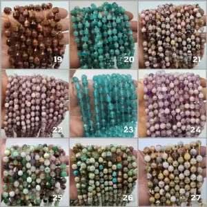 Natural Faceted Opal Aquamarine Amethyst Turquoise AgateGemstone Beads Star Cut Gemstone Spacer for Bracelet Necklace DIY Jewelry Making, Natural Chakra Beads GRN265 (Variation 19 to 27)