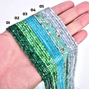 Cube Cut Gemstone Beads, Cube Shape Malachite, Diopside, Aquamarine, Imperial Jaspers, Blue Lace Agate Gemstones 2x2mm, GRN379